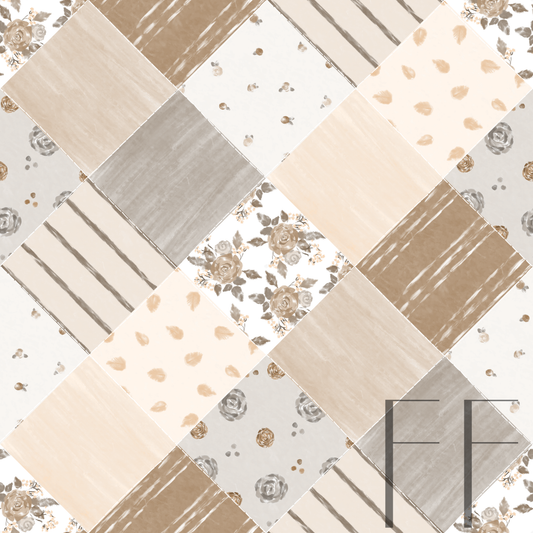 Beige Floral Quilt