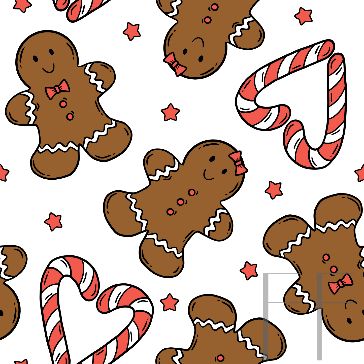 Love Gingerbread PNG Raspberry Pattern