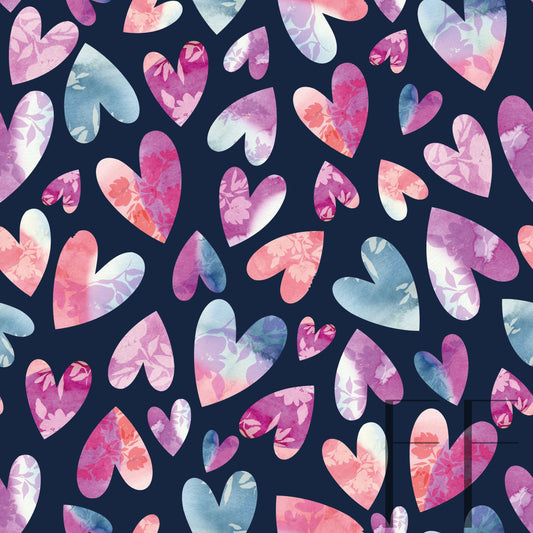 Blue floral hearts