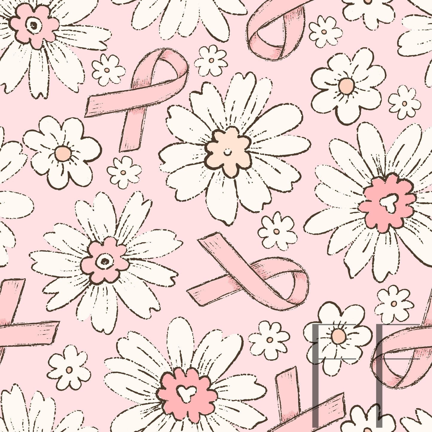 Pink Ribbon Floral Pink raspberry Pattern