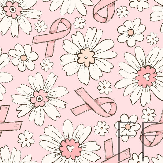 Pink Ribbon Floral Pink raspberry Pattern