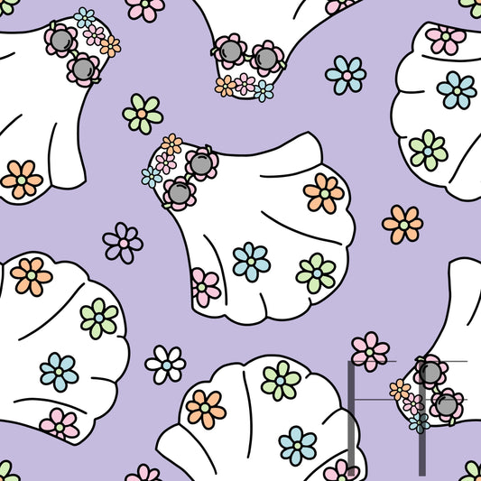 Groovy Ghosts pastel purple raspberry Pattern