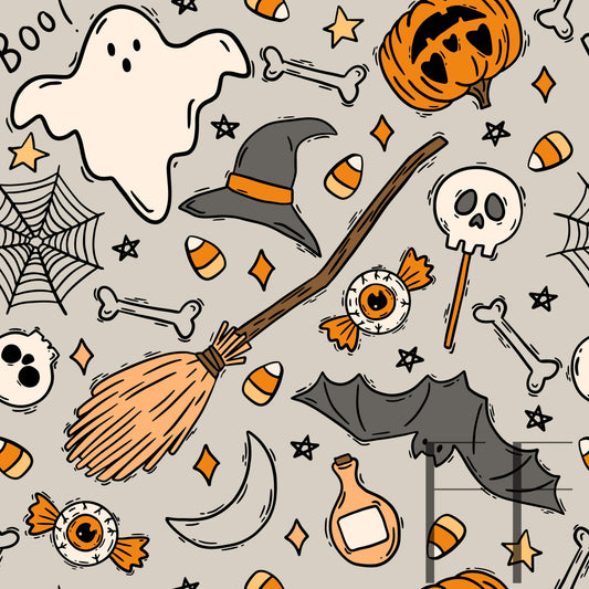 Love Halloween grey BG rasberry Pattern