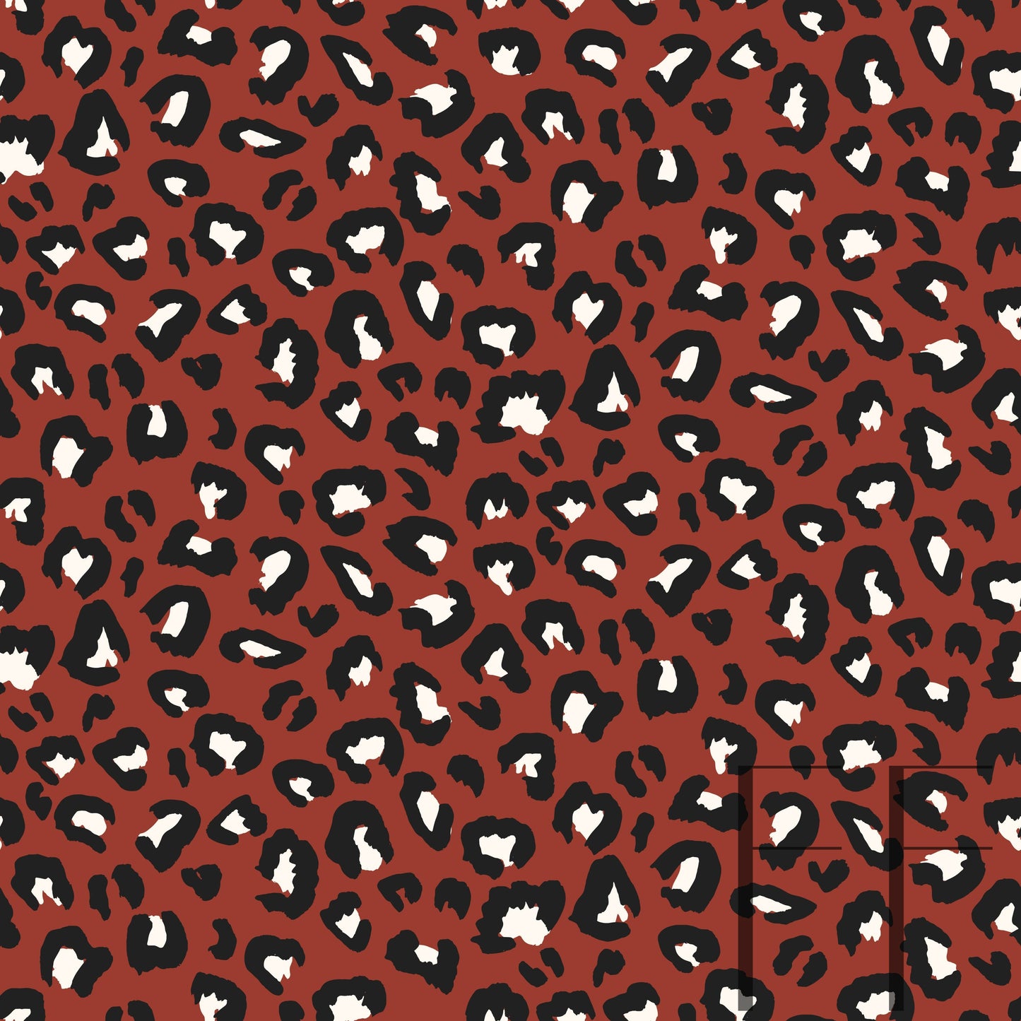 Holiday Leopard Warm Dark red rasberry Pattern