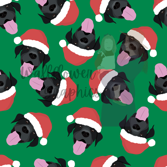 Christmas Black Lab-solid