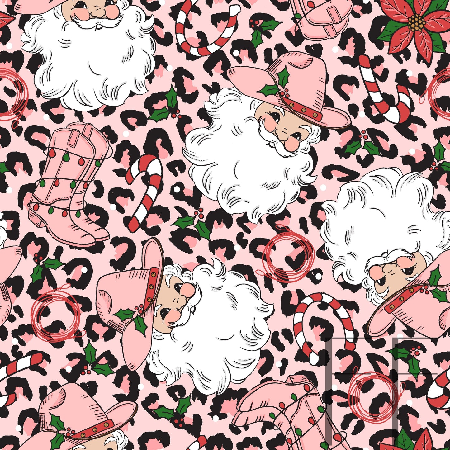 Cowboy Santa Fair Skin Pink leopard Raspberry Pattern