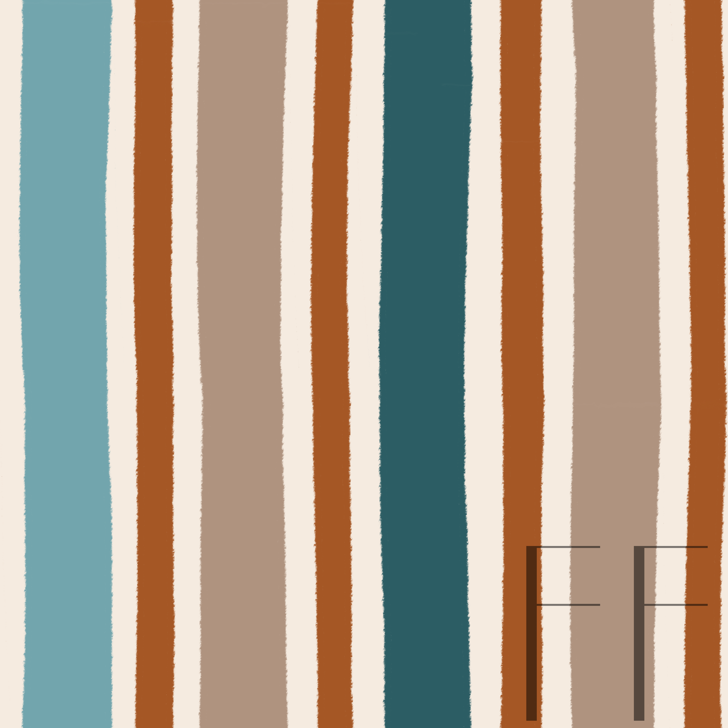 HOT CHOCLATE BROWN BLUE STRIPES