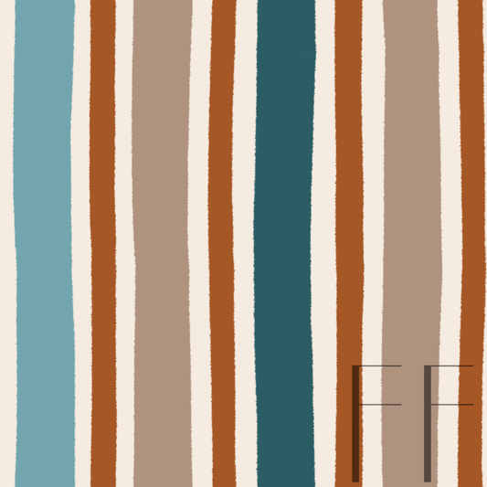 HOT CHOCLATE BROWN BLUE STRIPES