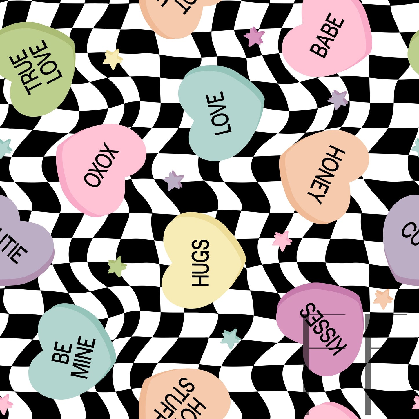 Pastel Conversation Hearts BG Rotated raspberry pattern