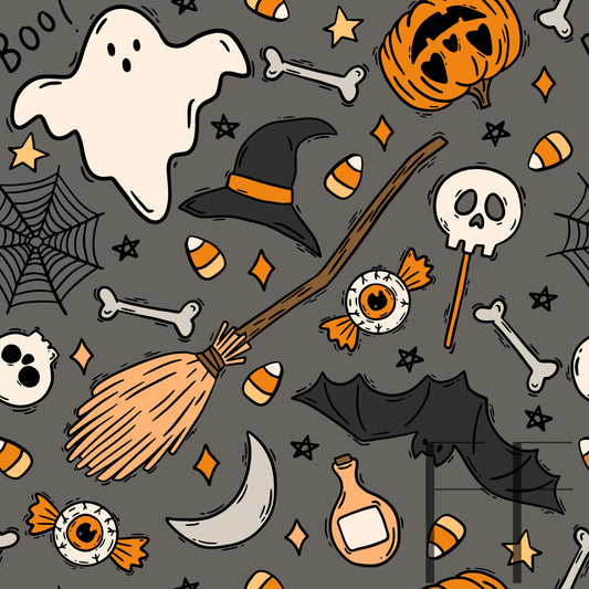 Love Halloween Dark Grey raspberryPattern