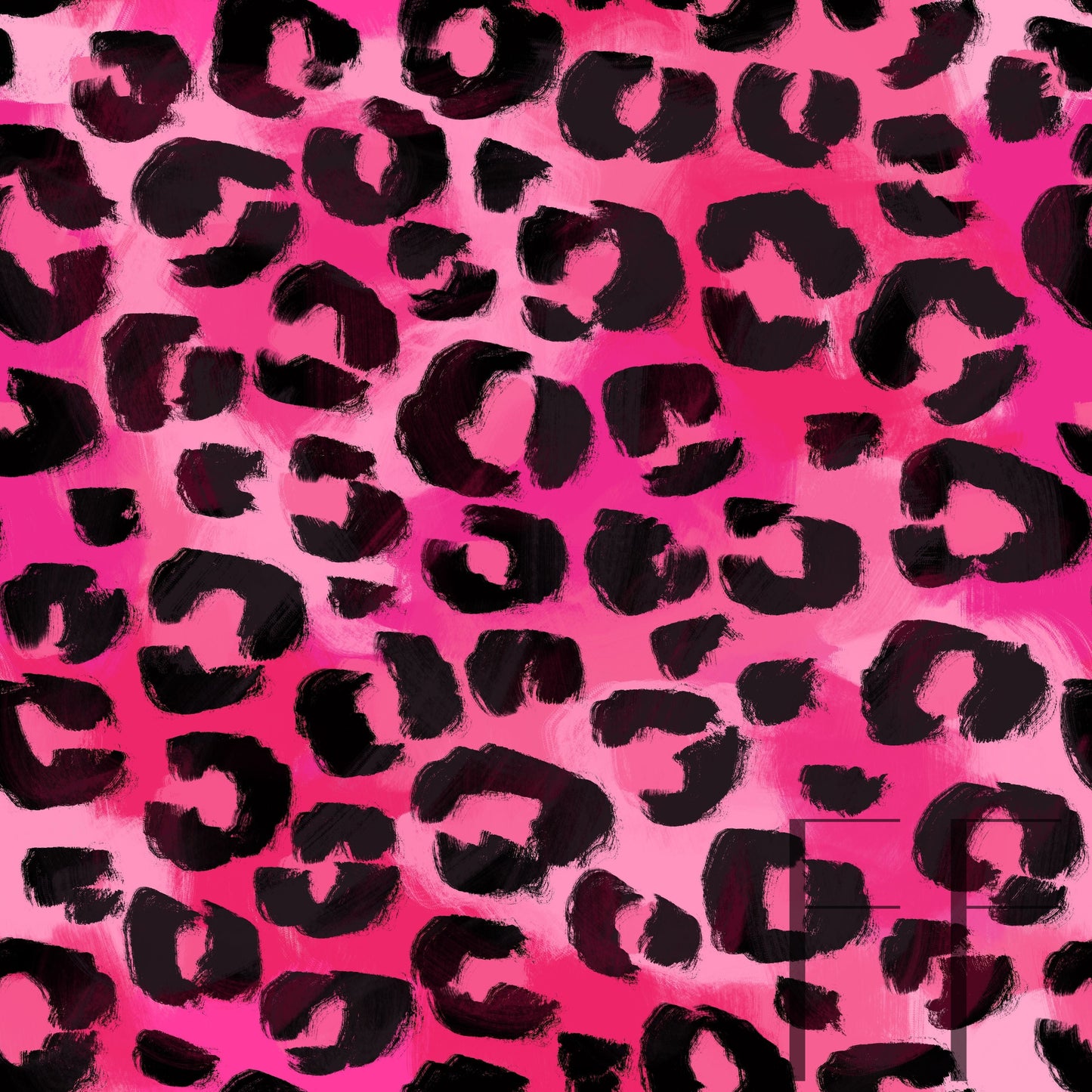 Pink and Black Painted Leopard raspberry pattern