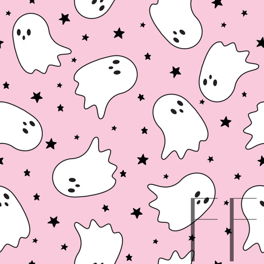 Ghosties Pastel Pink Raspberry Pattern