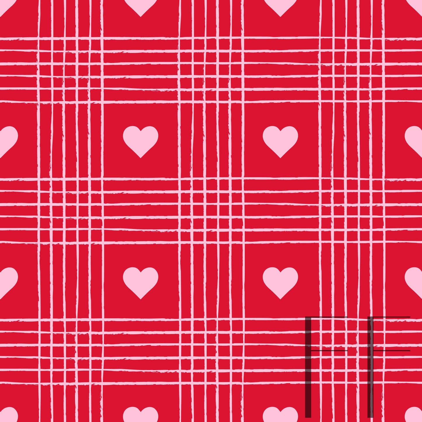 Valentine Heart Plaid Pink raspberry pattern