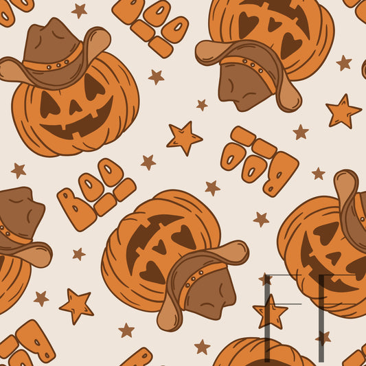 Howdy Pumpkin Orange Raspberry Pattern