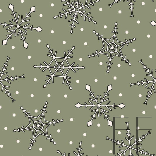 Muted Christmas Snowflake Raspberry Pattern