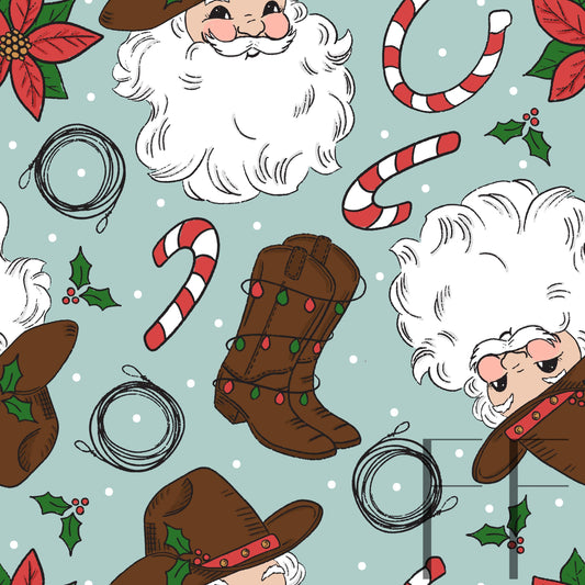 Cowboy Santa Fair Skin blue raspberry Pattern