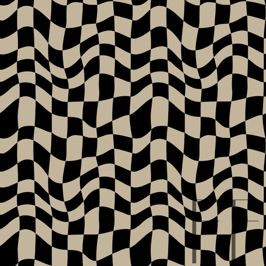 Beige Distorted Checkers raspberry Pattern