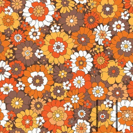 Avery Retro Floral Fall Raspberry Pattern