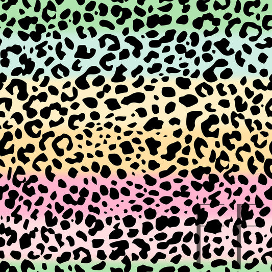 Pastel Rainbow Leopard Raspberry Pattern