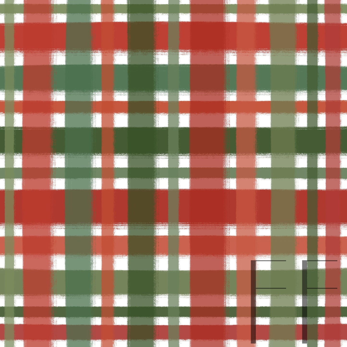 Painted Christmas Plaid Raspberry Pattern