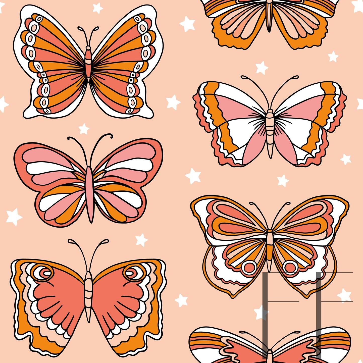 Summer Sorbet Butterflies raspberry Pattern