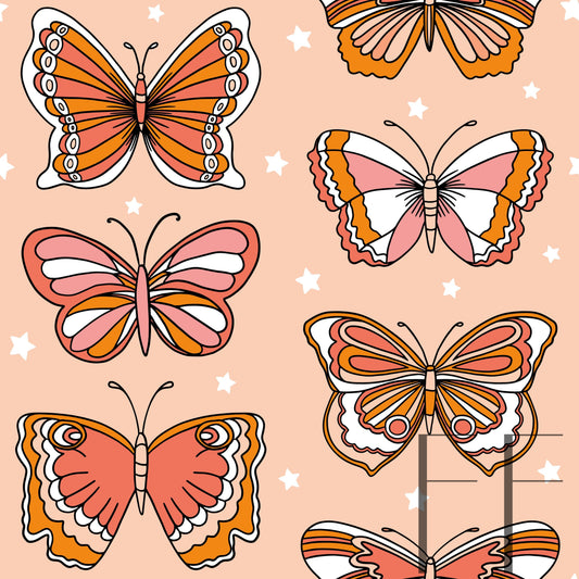 Summer Sorbet Butterflies raspberry Pattern