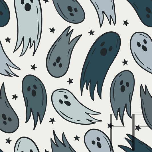 Too Cute Ghosties Got the Blues Raspberry Pattern