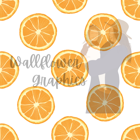 Orange Slices on White