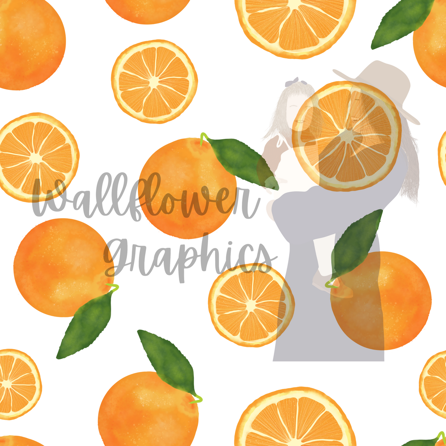 Oranges and Slices on White