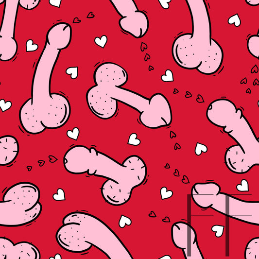 Pink Penis Valentine Red raspberry pattern