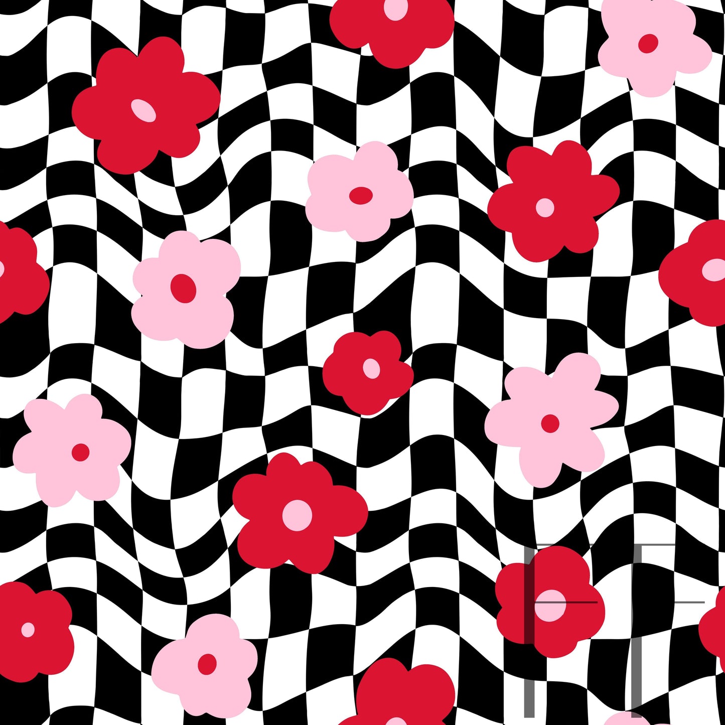 Groovy Valentine Floral raspberry pattern