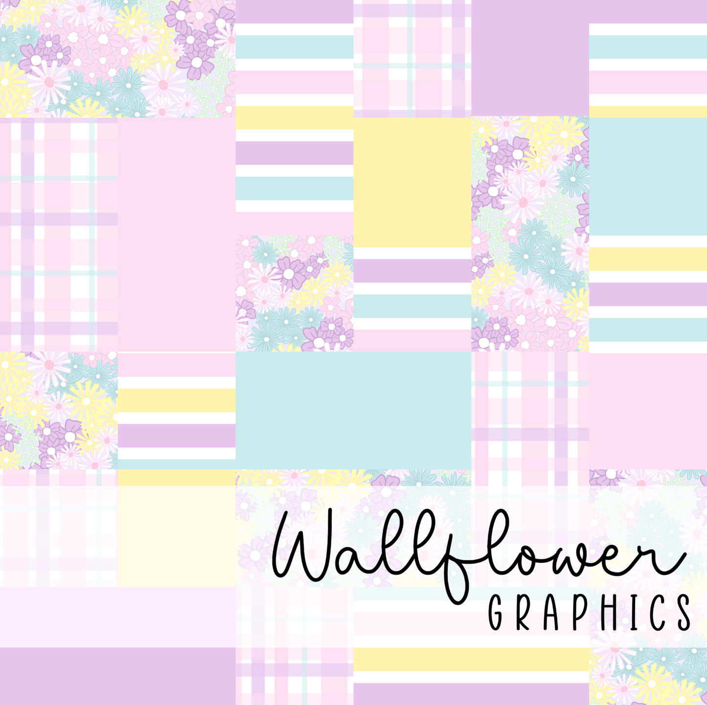 Pastel Field of Flowers-Patchwork