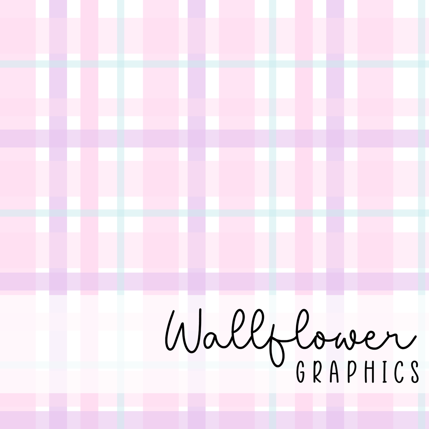 Pastel Field of Flowers-Plaid Coordinate