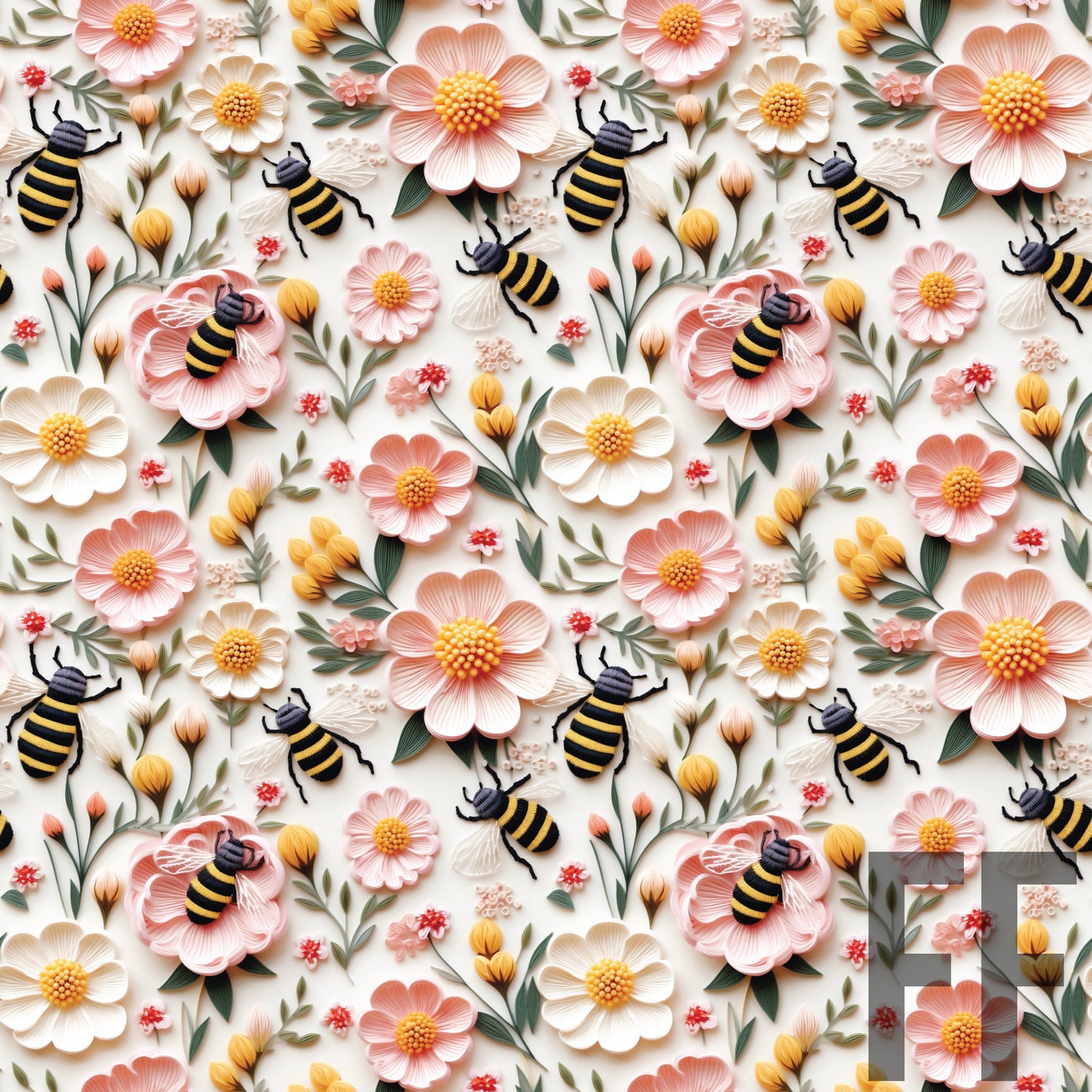 Pink Floral Spring Bees