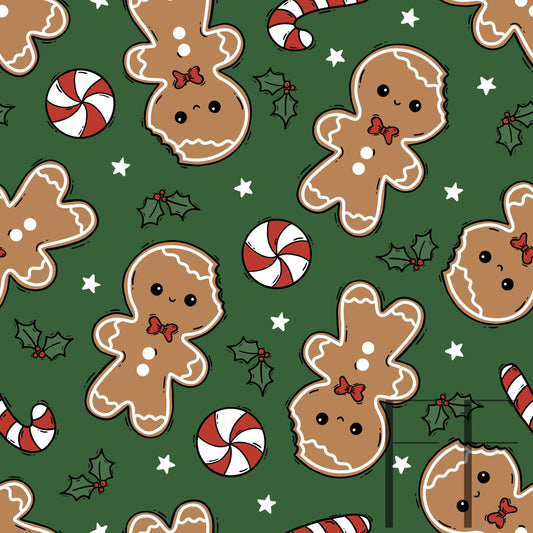 Gingerbread Boy with Bowtie raspberry Pattern