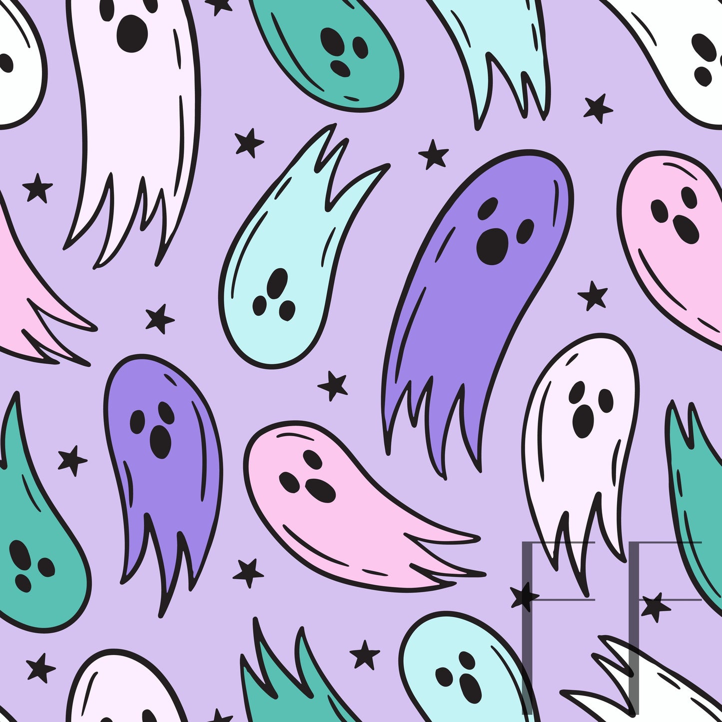 Too Cute Ghosties Pastel Raspberry Pattern