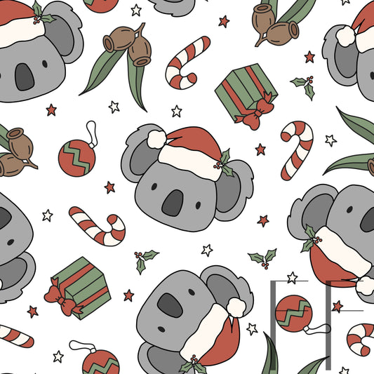 Christmas Koala Girl Raspberry Pattern