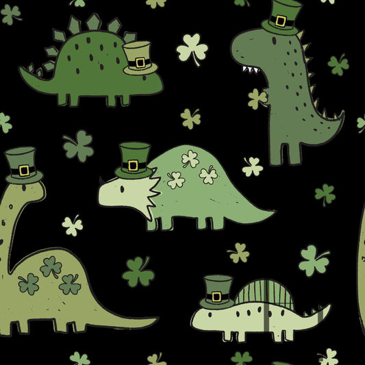 Lucky Irish Dinos Muted Green Black BG