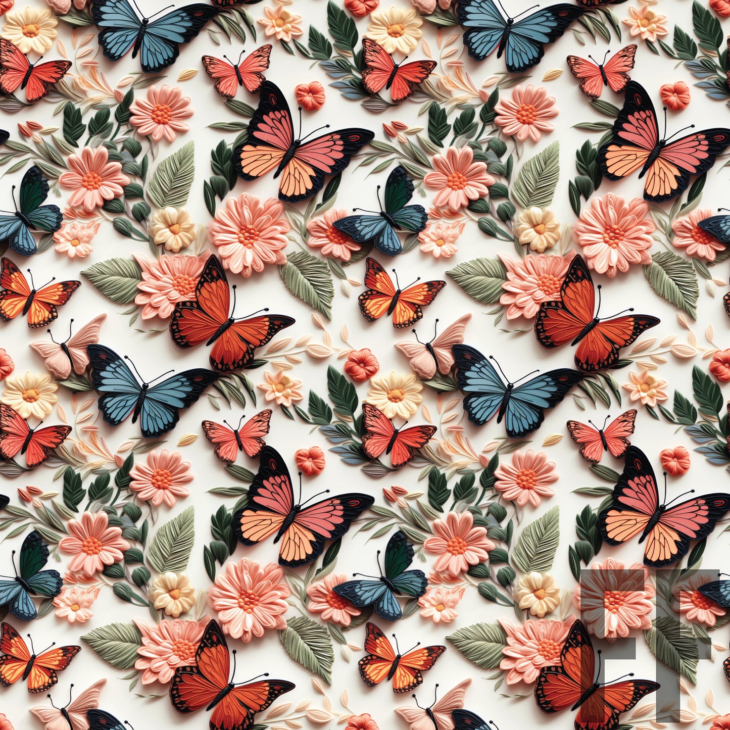 Boho Floral Butterflies