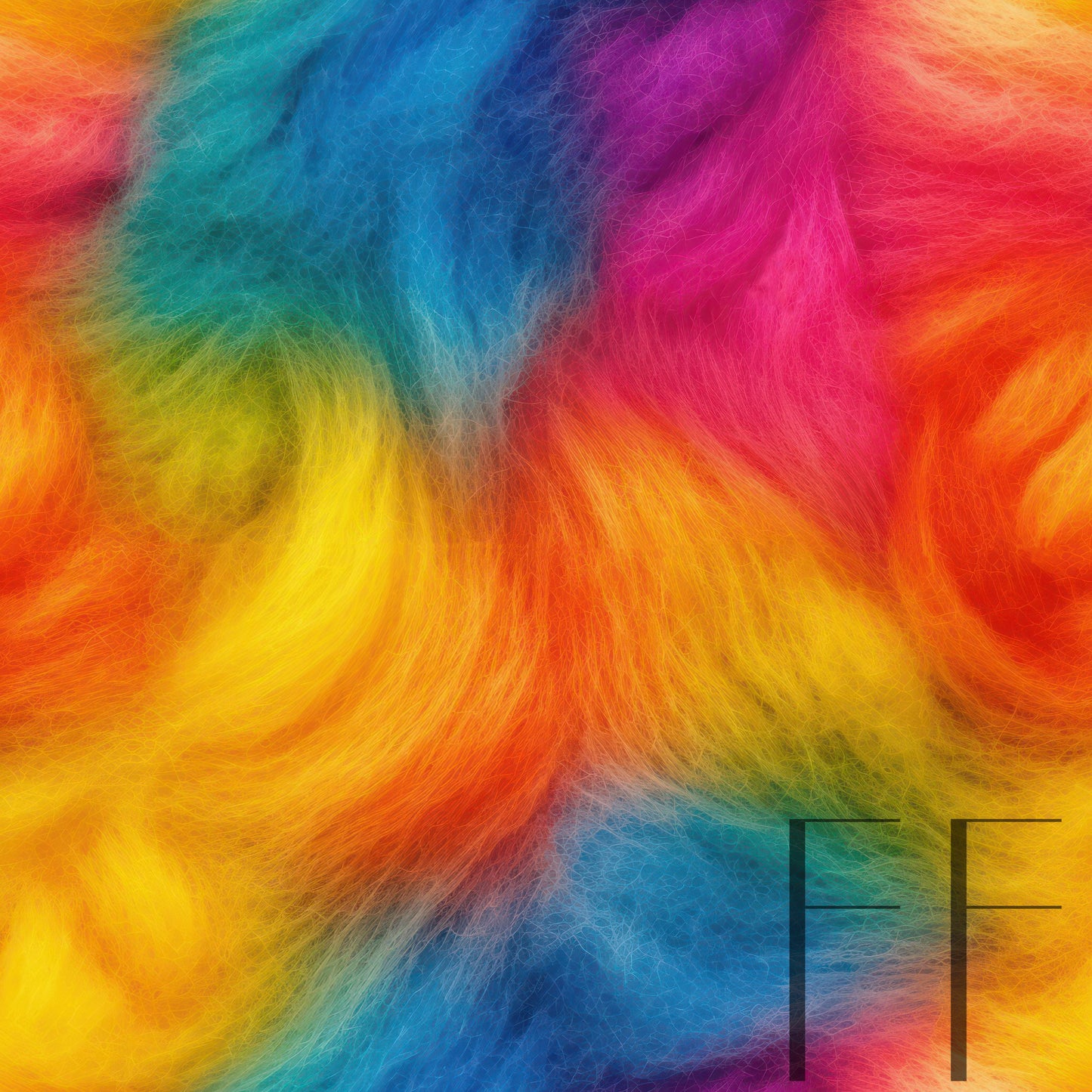 Bright Rainbow Faux Fur background raspberry Pattern