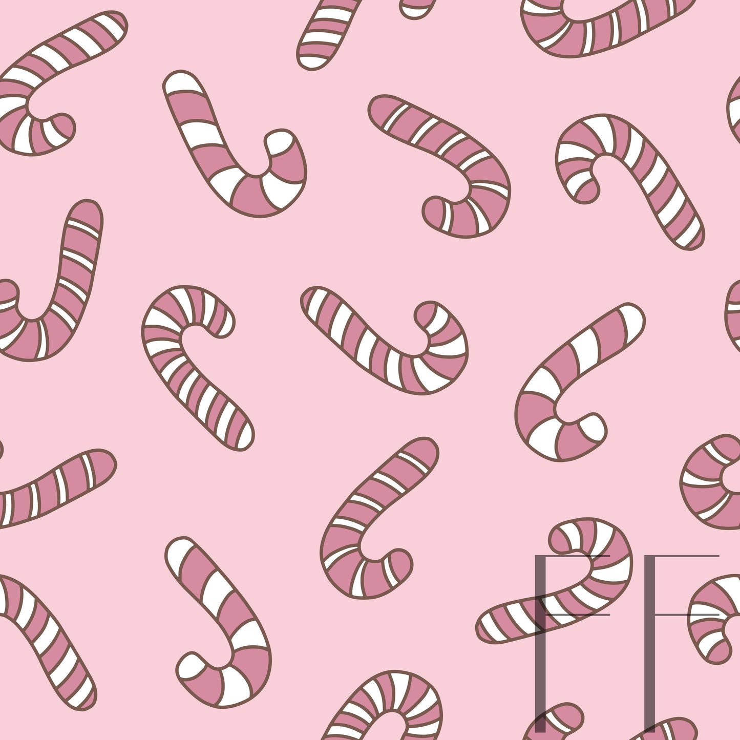 Pink Christmas Candy Cane raspberry Pattern