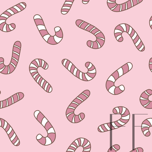 Pink Christmas Candy Cane raspberry Pattern