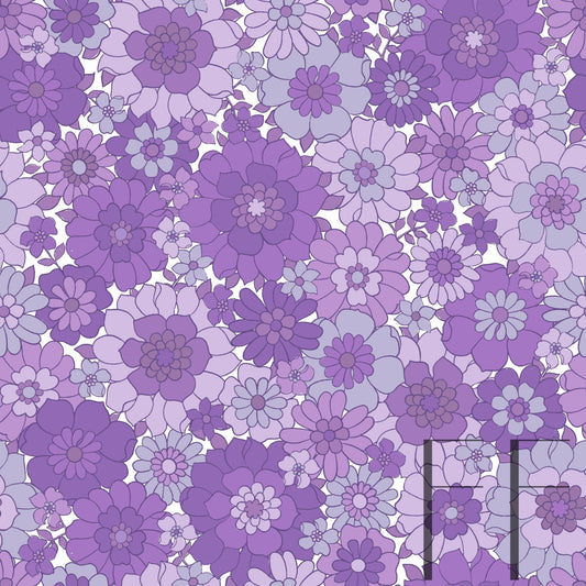 Avery Retro Floral Lilac Raspberry Pattern