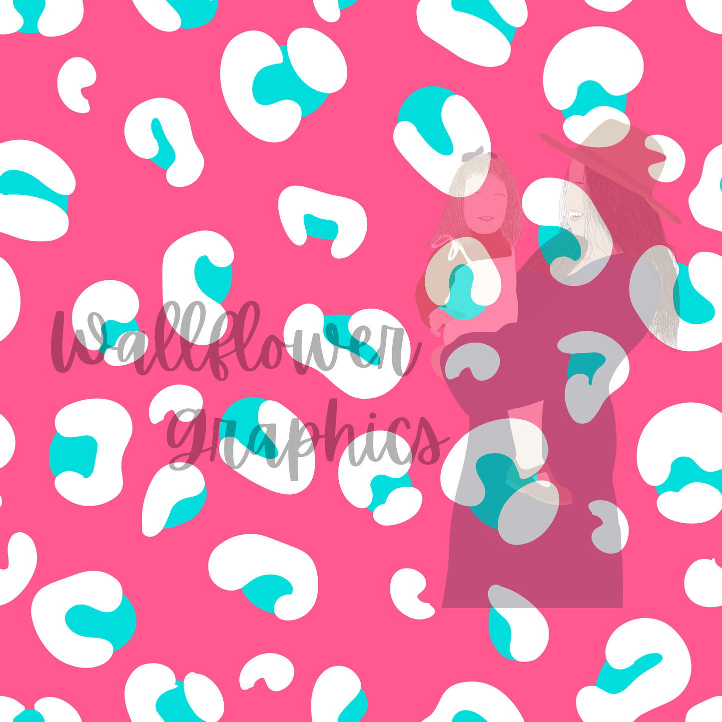 Pink-White-Blue Leopard