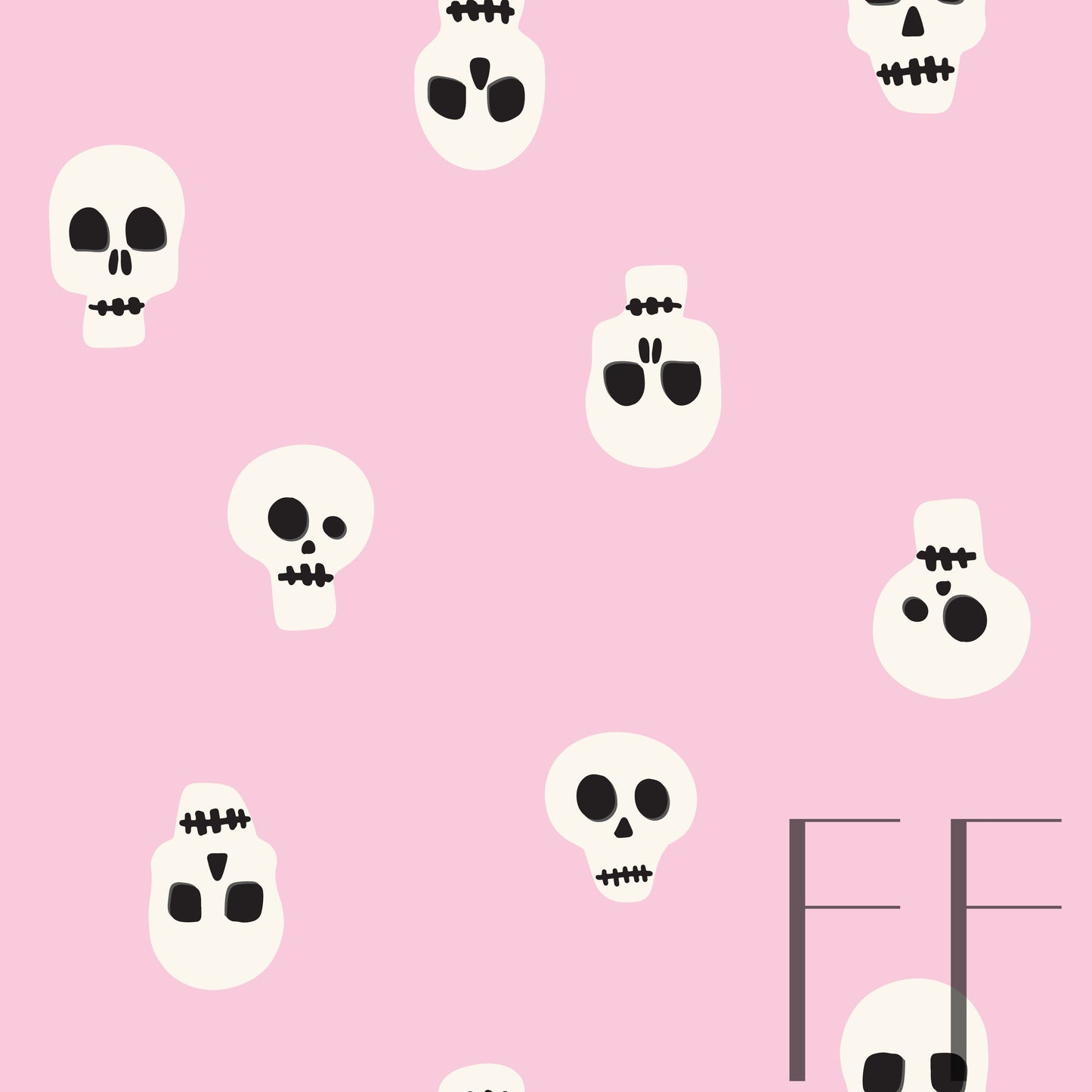 Halloween Skulls Pastel pastel raspberry Pattern