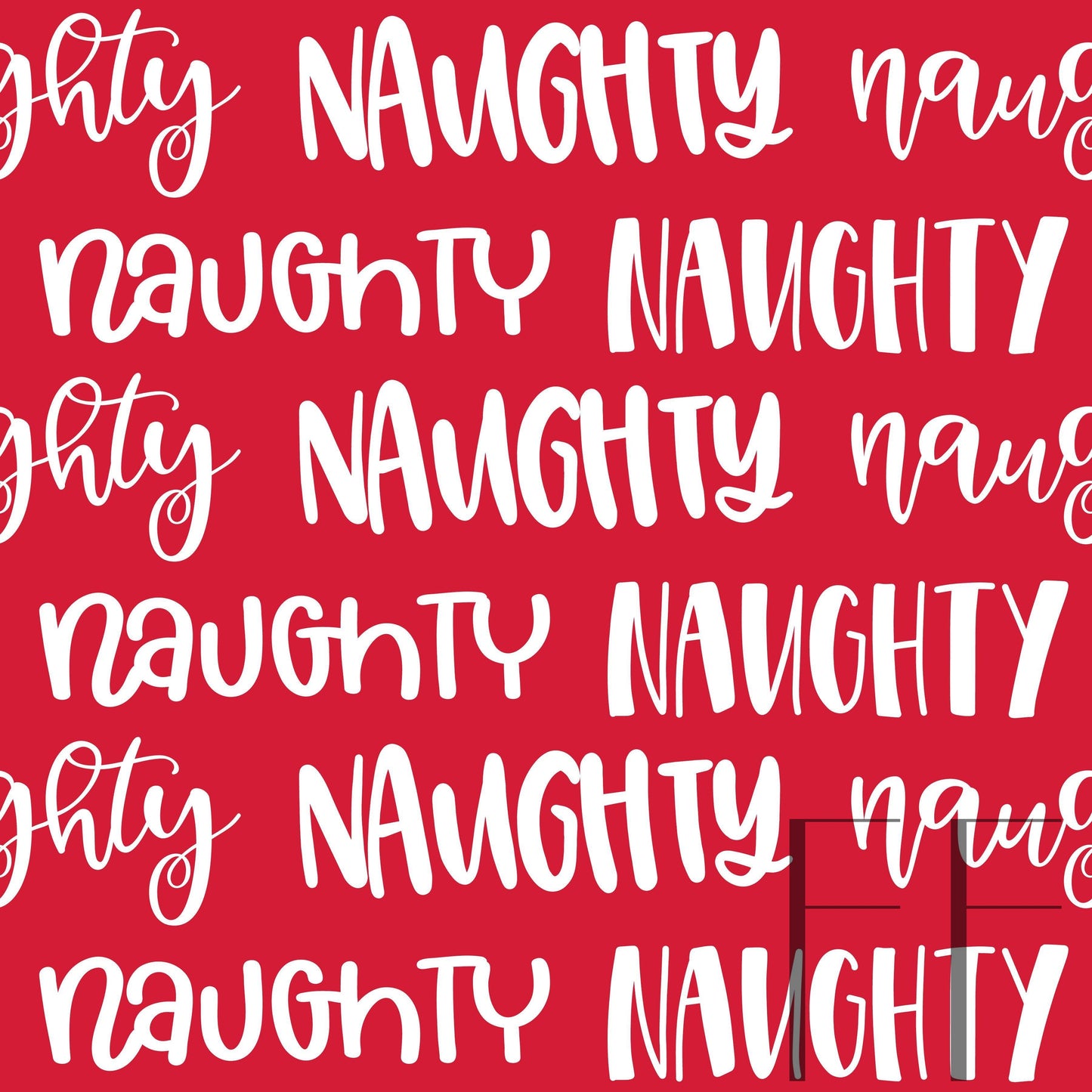 Naughty Typography Bright red raspberry Pattern