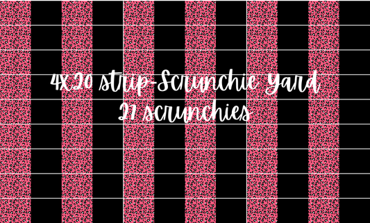 Pink Leopard Black 4x20 Scrunchie Yard