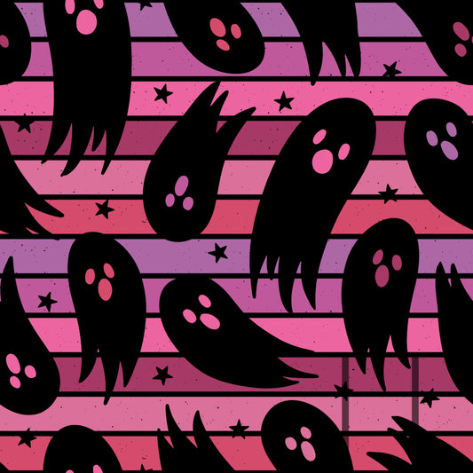 Ghost Silhouettes Pink raspberry Pattern