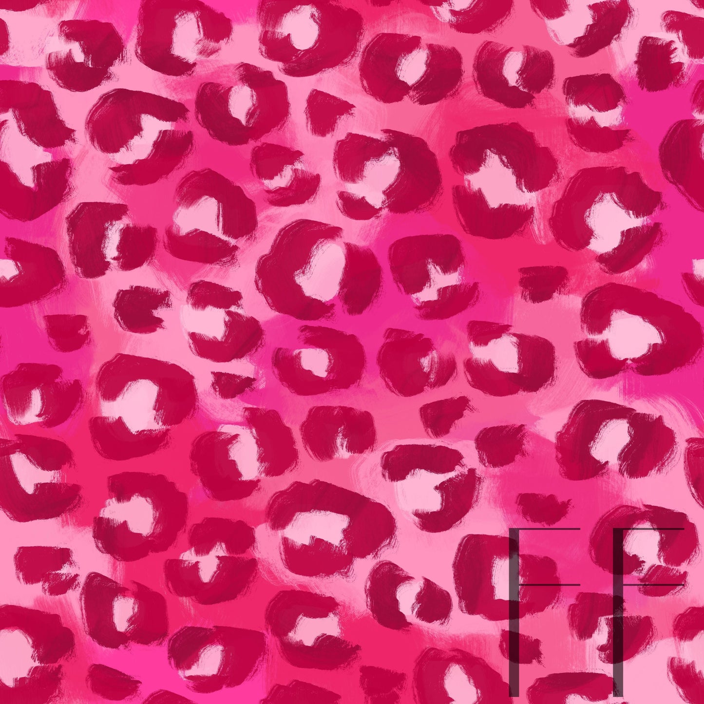 Painted Pink Leopard raspberry pattern