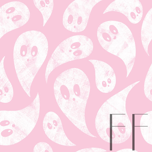 Halloween Ghosts Pastel pink raspberry Pattern